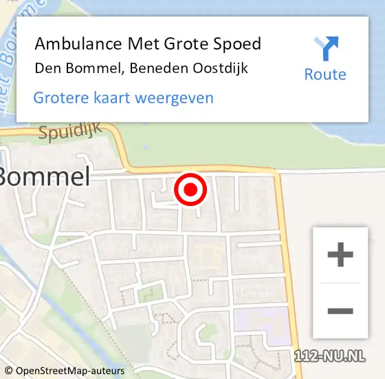 Locatie op kaart van de 112 melding: Ambulance Met Grote Spoed Naar Den Bommel, Beneden Oostdijk op 2 oktober 2021 16:51