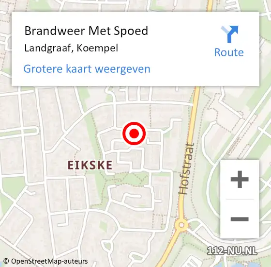 Locatie op kaart van de 112 melding: Brandweer Met Spoed Naar Landgraaf, Koempel op 2 oktober 2021 16:58