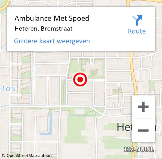 Locatie op kaart van de 112 melding: Ambulance Met Spoed Naar Heteren, Bremstraat op 2 oktober 2021 17:31