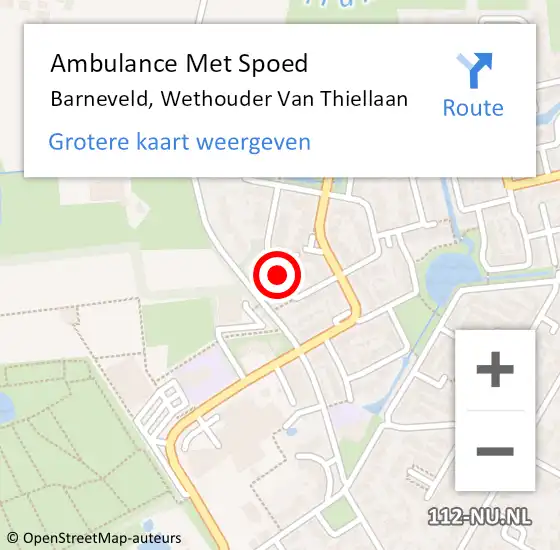 Locatie op kaart van de 112 melding: Ambulance Met Spoed Naar Barneveld, Wethouder Van Thiellaan op 2 oktober 2021 20:18