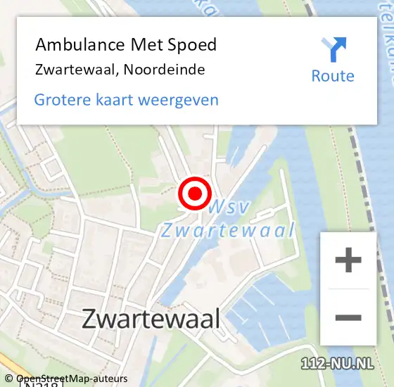 Locatie op kaart van de 112 melding: Ambulance Met Spoed Naar Zwartewaal, Noordeinde op 2 oktober 2021 20:43