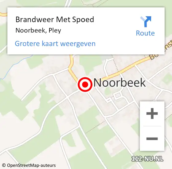Locatie op kaart van de 112 melding: Brandweer Met Spoed Naar Noorbeek, Pley op 2 oktober 2021 21:46
