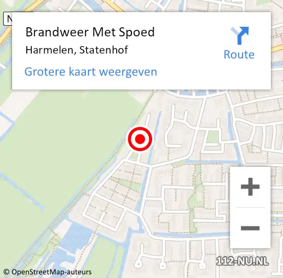 Locatie op kaart van de 112 melding: Brandweer Met Spoed Naar Harmelen, Statenhof op 2 oktober 2021 22:12