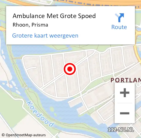 Locatie op kaart van de 112 melding: Ambulance Met Grote Spoed Naar Rhoon, Prisma op 2 oktober 2021 23:06