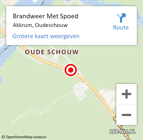 Locatie op kaart van de 112 melding: Brandweer Met Spoed Naar Akkrum, Oudeschouw op 2 oktober 2021 23:09