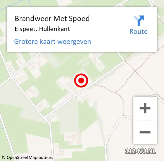 Locatie op kaart van de 112 melding: Brandweer Met Spoed Naar Elspeet, Hullenkant op 2 oktober 2021 23:24