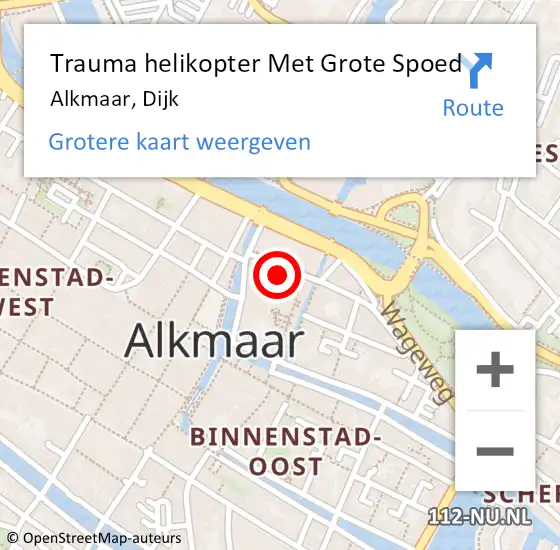 Locatie op kaart van de 112 melding: Trauma helikopter Met Grote Spoed Naar Alkmaar, Dijk op 3 oktober 2021 00:38