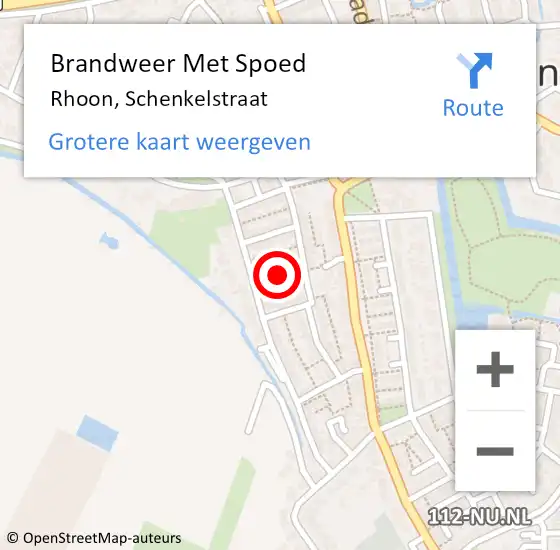 Locatie op kaart van de 112 melding: Brandweer Met Spoed Naar Rhoon, Schenkelstraat op 3 oktober 2021 00:47