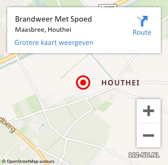 Locatie op kaart van de 112 melding: Brandweer Met Spoed Naar Maasbree, Houthei op 3 oktober 2021 00:54