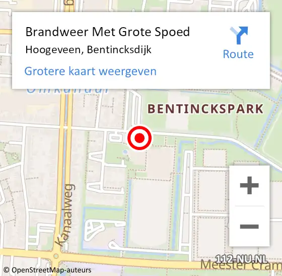 Locatie op kaart van de 112 melding: Brandweer Met Grote Spoed Naar Hoogeveen, Bentincksdijk op 3 oktober 2021 02:49