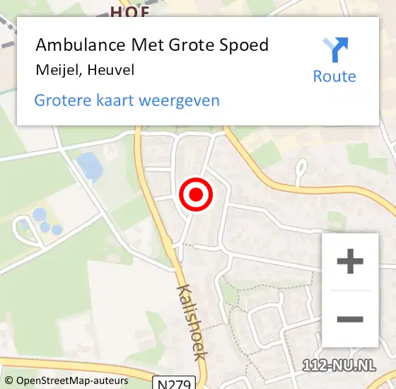 Locatie op kaart van de 112 melding: Ambulance Met Grote Spoed Naar Meijel, Heuvel op 3 oktober 2021 02:55