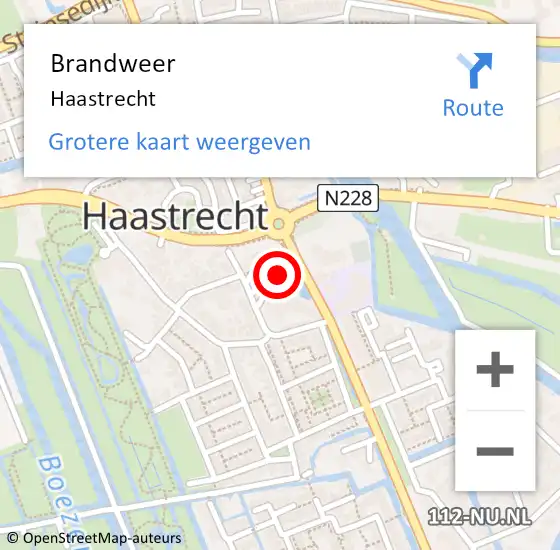 Locatie op kaart van de 112 melding: Brandweer Haastrecht op 3 oktober 2021 04:53