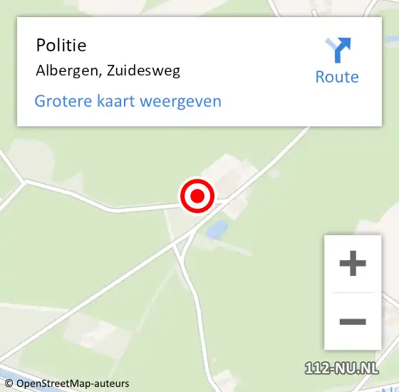 Locatie op kaart van de 112 melding: Politie Albergen, Zuidesweg op 3 oktober 2021 05:07