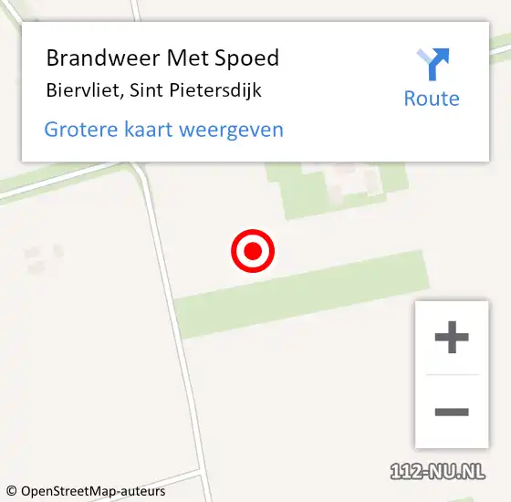 Locatie op kaart van de 112 melding: Brandweer Met Spoed Naar Biervliet, Sint Pietersdijk op 3 oktober 2021 08:52