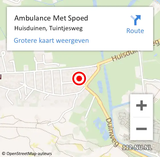 Locatie op kaart van de 112 melding: Ambulance Met Spoed Naar Huisduinen, Tuintjesweg op 3 oktober 2021 08:56