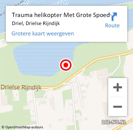Locatie op kaart van de 112 melding: Trauma helikopter Met Grote Spoed Naar Driel, Drielse Rijndijk op 3 oktober 2021 09:03