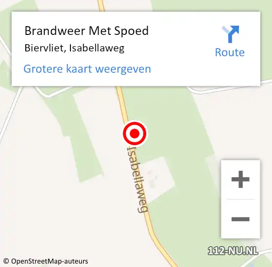 Locatie op kaart van de 112 melding: Brandweer Met Spoed Naar Biervliet, Isabellaweg op 3 oktober 2021 09:20