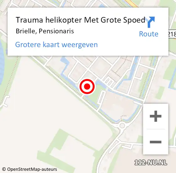 Locatie op kaart van de 112 melding: Trauma helikopter Met Grote Spoed Naar Brielle, Pensionaris op 3 oktober 2021 09:33