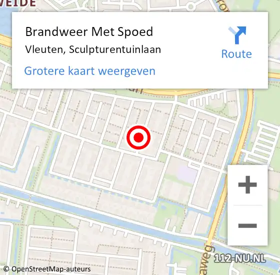 Locatie op kaart van de 112 melding: Brandweer Met Spoed Naar Vleuten, Sculpturentuinlaan op 3 oktober 2021 10:05