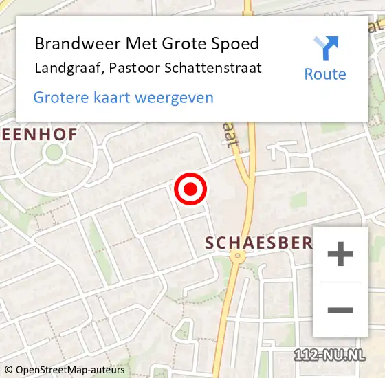 Locatie op kaart van de 112 melding: Brandweer Met Grote Spoed Naar Landgraaf, Pastoor Schattenstraat op 3 oktober 2021 10:16