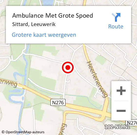 Locatie op kaart van de 112 melding: Ambulance Met Grote Spoed Naar Sittard, Leeuwerik op 24 juni 2014 20:21