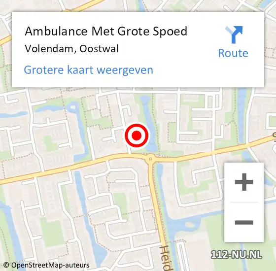 Locatie op kaart van de 112 melding: Ambulance Met Grote Spoed Naar Volendam, Oostwal op 3 oktober 2021 10:55