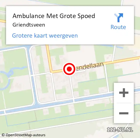 Locatie op kaart van de 112 melding: Ambulance Met Grote Spoed Naar Griendtsveen op 3 oktober 2021 12:12
