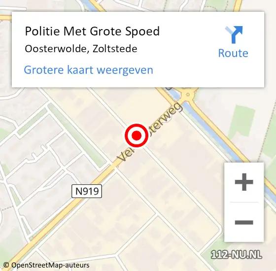 Locatie op kaart van de 112 melding: Politie Met Grote Spoed Naar Oosterwolde, Zoltstede op 3 oktober 2021 12:17