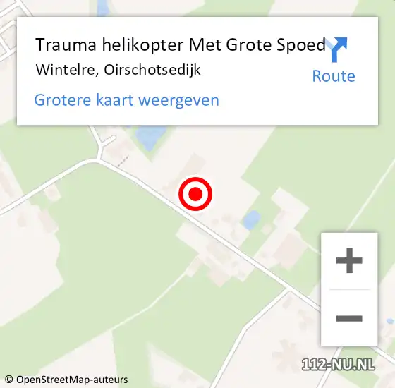 Locatie op kaart van de 112 melding: Trauma helikopter Met Grote Spoed Naar Wintelre, Oirschotsedijk op 3 oktober 2021 12:45
