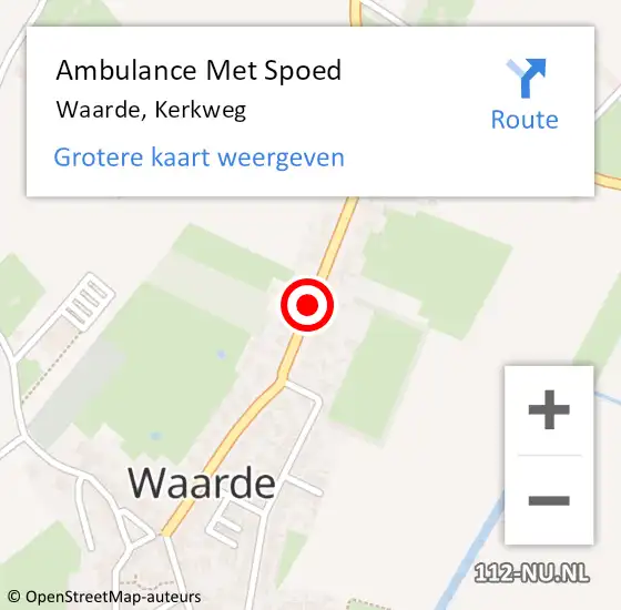 Locatie op kaart van de 112 melding: Ambulance Met Spoed Naar Waarde, Kerkweg op 24 juni 2014 20:39