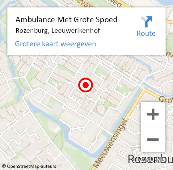 Locatie op kaart van de 112 melding: Ambulance Met Grote Spoed Naar Rozenburg, Leeuwerikenhof op 3 oktober 2021 13:36