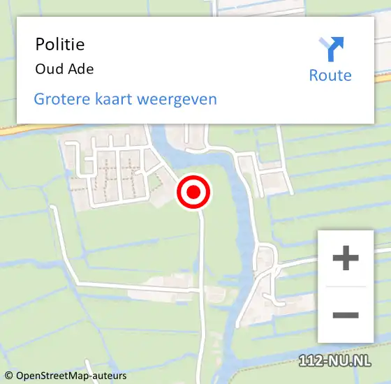 Locatie op kaart van de 112 melding: Politie Oud Ade op 3 oktober 2021 14:06