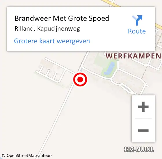 Locatie op kaart van de 112 melding: Brandweer Met Grote Spoed Naar Rilland, Kapucijnenweg op 3 oktober 2021 14:18