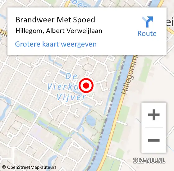 Locatie op kaart van de 112 melding: Brandweer Met Spoed Naar Hillegom, Albert Verweijlaan op 24 juni 2014 20:53