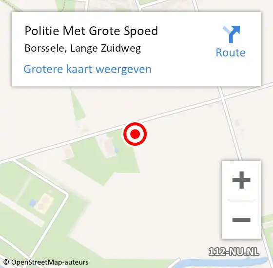 Locatie op kaart van de 112 melding: Politie Met Grote Spoed Naar Borssele, Lange Zuidweg op 3 oktober 2021 14:39