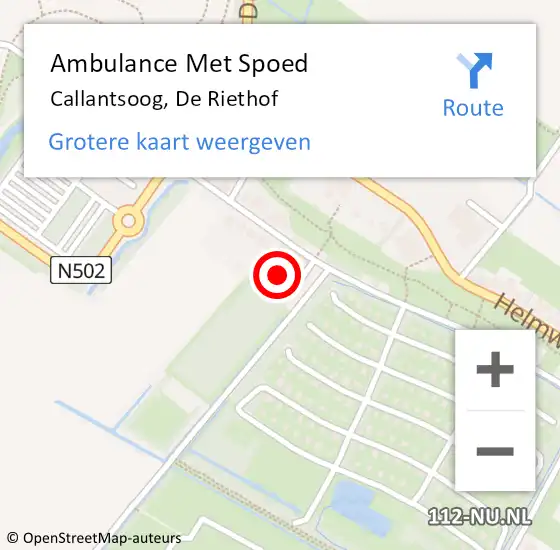 Locatie op kaart van de 112 melding: Ambulance Met Spoed Naar Callantsoog, De Riethof op 3 oktober 2021 15:01