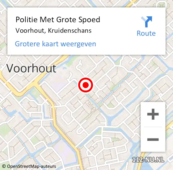 Locatie op kaart van de 112 melding: Politie Met Grote Spoed Naar Voorhout, Kruidenschans op 3 oktober 2021 15:26