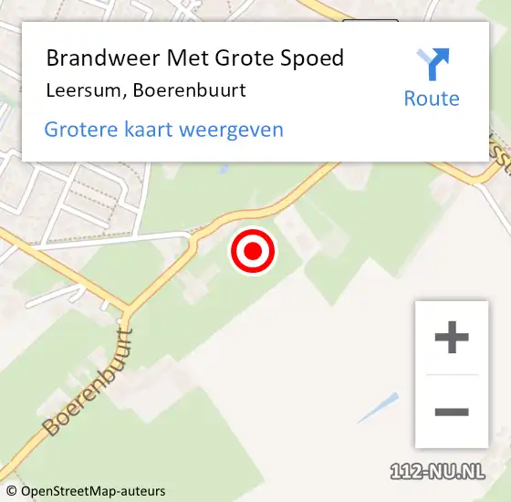 Locatie op kaart van de 112 melding: Brandweer Met Grote Spoed Naar Leersum, Boerenbuurt op 3 oktober 2021 15:37