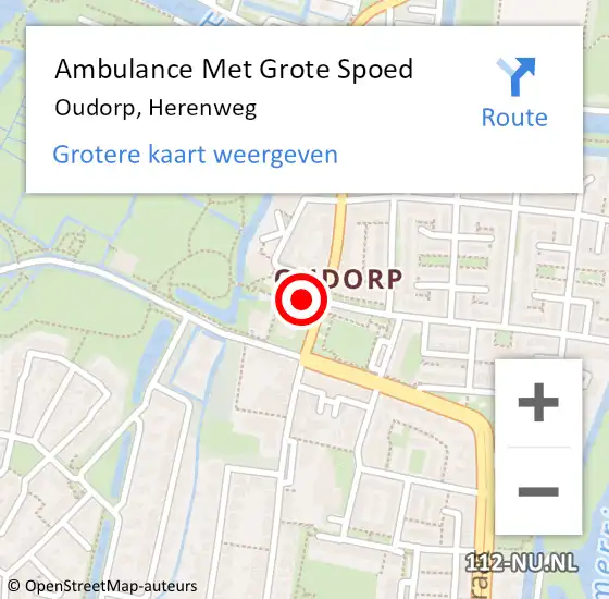 Locatie op kaart van de 112 melding: Ambulance Met Grote Spoed Naar Oudorp, Herenweg op 24 juni 2014 21:11