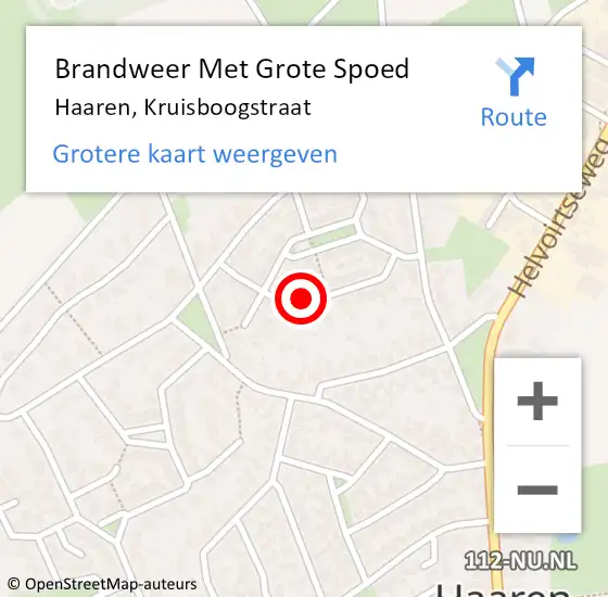 Locatie op kaart van de 112 melding: Brandweer Met Grote Spoed Naar Haaren, Kruisboogstraat op 3 oktober 2021 17:51