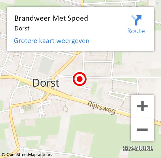 Locatie op kaart van de 112 melding: Brandweer Met Spoed Naar Dorst op 3 oktober 2021 18:49