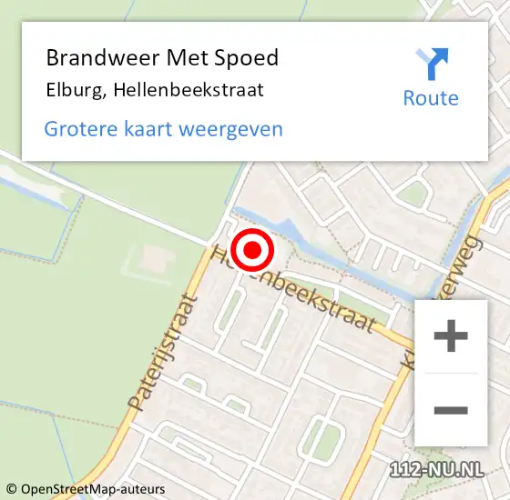 Locatie op kaart van de 112 melding: Brandweer Met Spoed Naar Elburg, Hellenbeekstraat op 3 oktober 2021 18:52