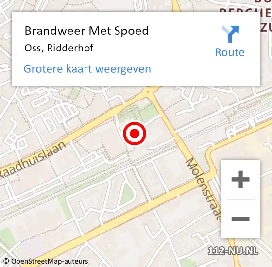 Locatie op kaart van de 112 melding: Brandweer Met Spoed Naar Oss, Ridderhof op 3 oktober 2021 18:54