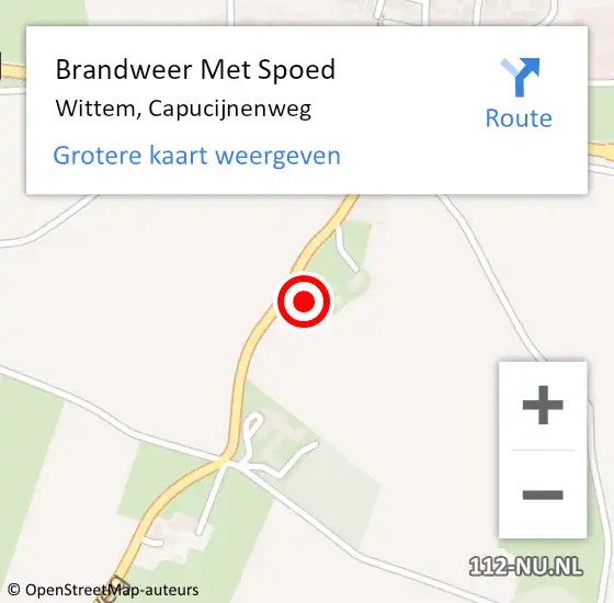 Locatie op kaart van de 112 melding: Brandweer Met Spoed Naar Wittem, Capucijnenweg op 3 oktober 2021 18:58