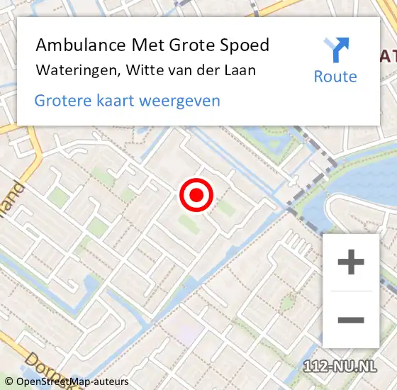 Locatie op kaart van de 112 melding: Ambulance Met Grote Spoed Naar Wateringen, Witte van der Laan op 3 oktober 2021 19:21