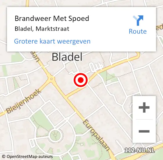 Locatie op kaart van de 112 melding: Brandweer Met Spoed Naar Bladel, Marktstraat op 3 oktober 2021 19:33