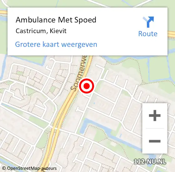 Locatie op kaart van de 112 melding: Ambulance Met Spoed Naar Castricum, Kievit op 3 oktober 2021 19:45