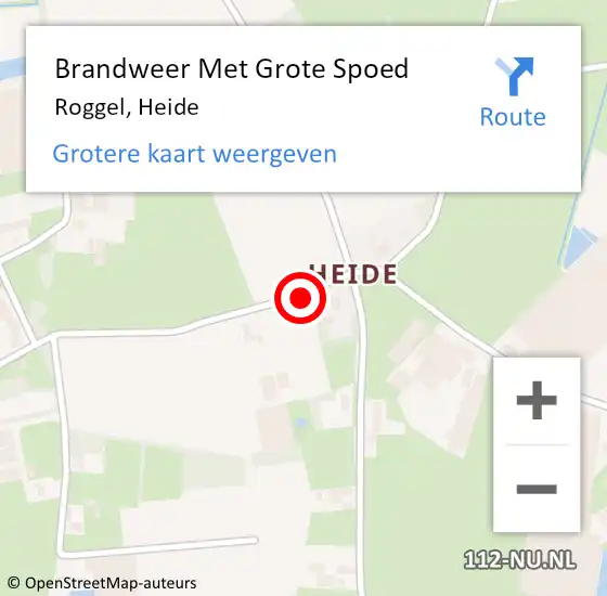 Locatie op kaart van de 112 melding: Brandweer Met Grote Spoed Naar Roggel, Heide op 3 oktober 2021 20:31