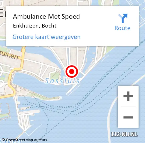 Locatie op kaart van de 112 melding: Ambulance Met Spoed Naar Enkhuizen, Bocht op 3 oktober 2021 20:56