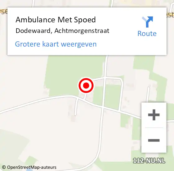 Locatie op kaart van de 112 melding: Ambulance Met Spoed Naar Dodewaard, Achtmorgenstraat op 3 oktober 2021 21:02